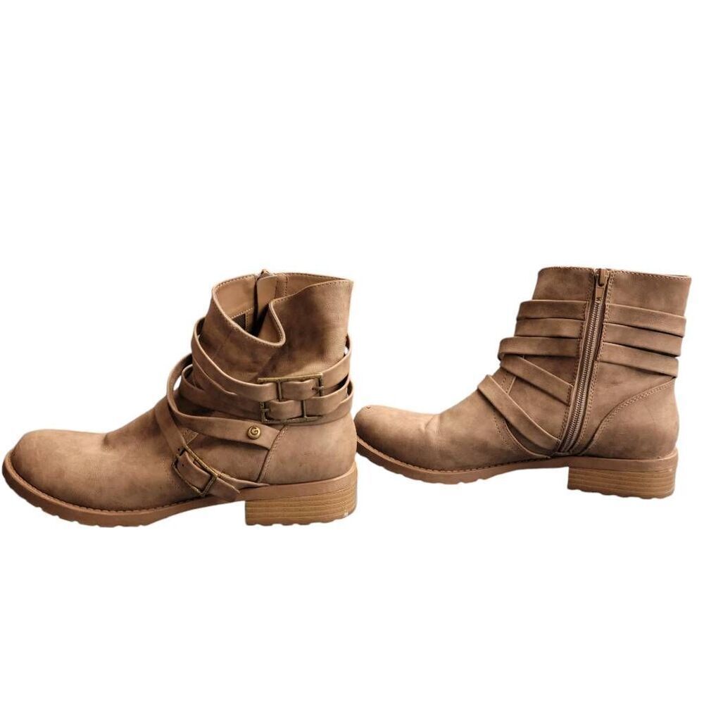 By Guess Brown Strappy Combat Boots - Picture 7 of 11